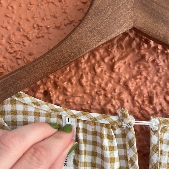 Women’s Avantlook Ruffle Ruched Dress Mini Gingham Size Large - Picture 7 of 7